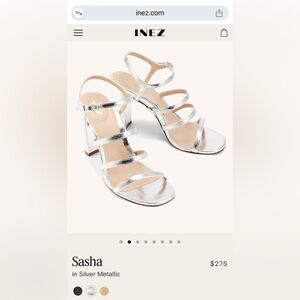Inez Sasha Silver Metallic Heels in Size 9